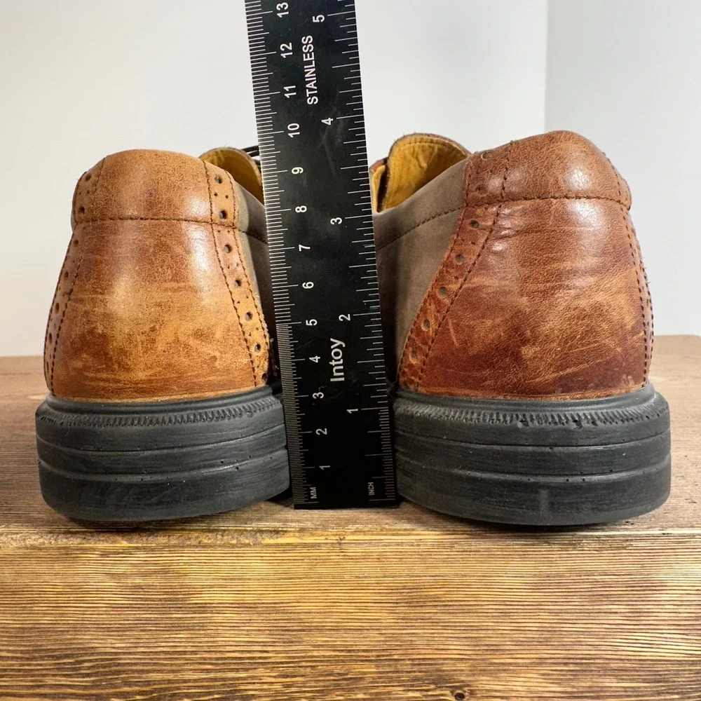 G.H. Bass Leather Oxford Saddle Shoes Mens 11 Two Tone Brogue Old Money Academia